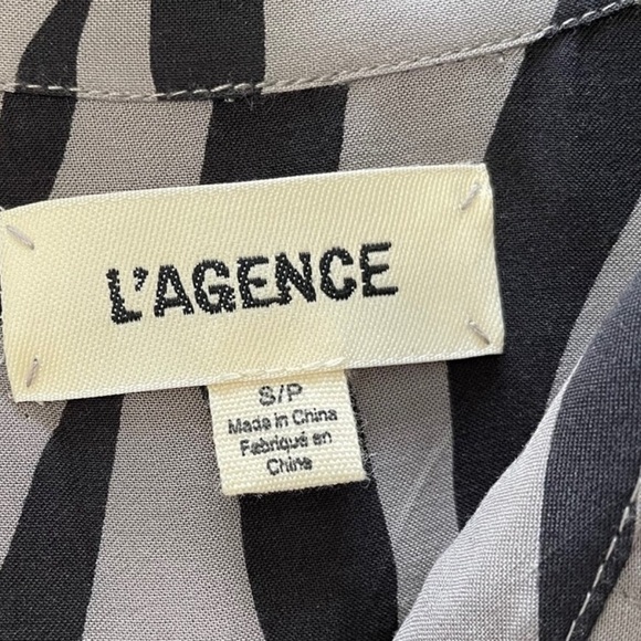 L’AGENCE Nina Zebra Print Blouse in Atticus Zebra Print - Picture 6 of 8
